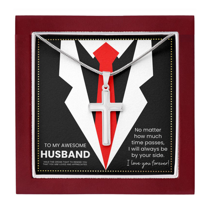 JGF Jewelry Gifts for Family 4th Anniversary Cross Necklace Presents For Husband Sterling Silver Celtic Cross Pendant For Men