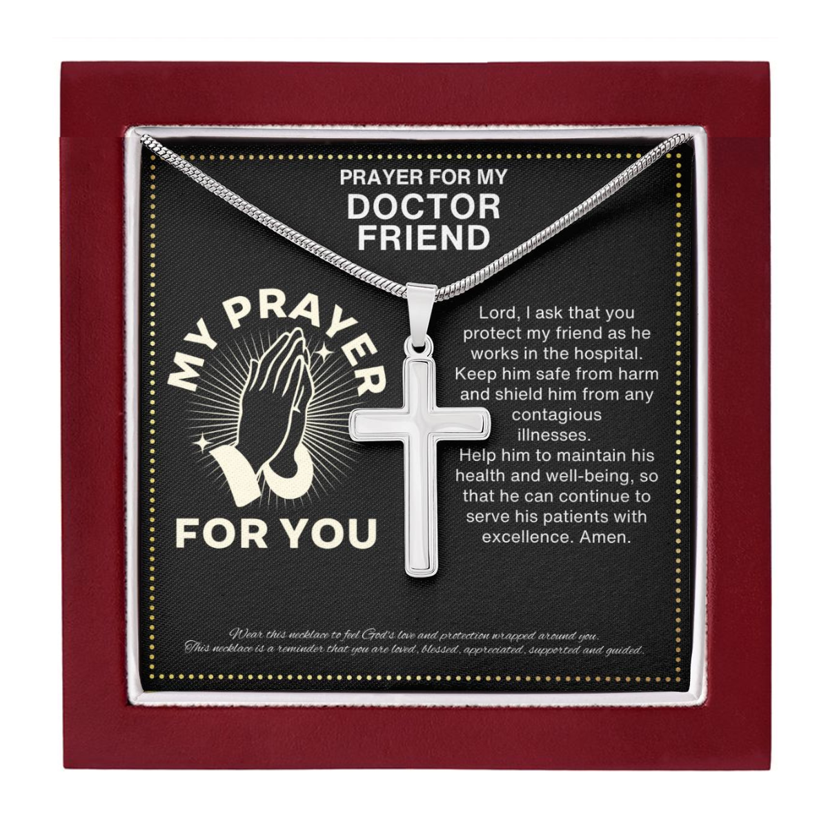 JGF Jewelry Gifts for Family Doctor Friend Cross Necklace for Men and Women