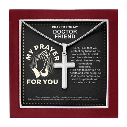 JGF Jewelry Gifts for Family Doctor Friend Cross Necklace for Men and Women