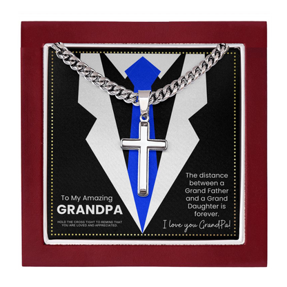 JGF Jewelry Gifts for Family New Grandparents Gifts First Time Crucifix Necklace Men Catholic