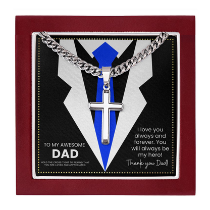 JGF Jewelry Gifts for Family Cross Necklace To My Dad Sterling Silver
