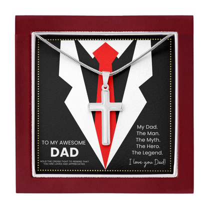 JGF Jewelry Gifts for Family Cross Necklace For Dad From Daughter and Son