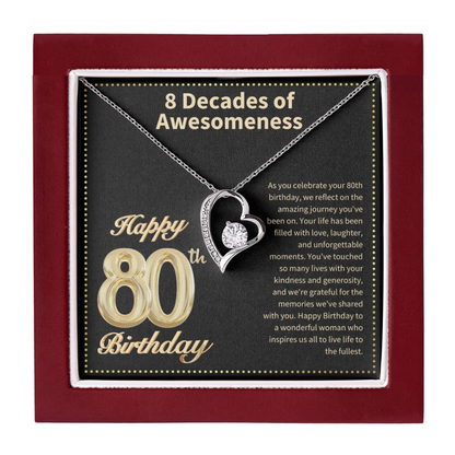 JGF Jewelry Gifts for Family Happy 80th Birthday Card  for Women