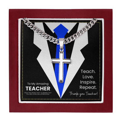 JGF Jewelry Gifts for Family Good Bye Appreciation Cross Necklace Gifts For Teachers From Students