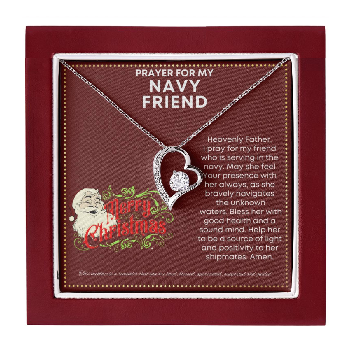 JGF Jewelry Gifts for Family Heart Necklace US Military Retirement Gifts For Women Navy Friend