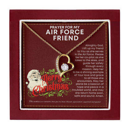 JGF Jewelry Gifts for Family I Love My US Air Force Friend Simple Single Heart Necklace Present