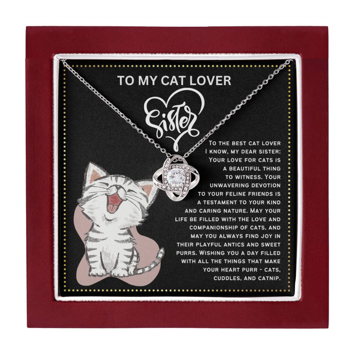 JGF Jewelry Gifts for Family I Love My Fur Cats For Cat Lover Sister's Birthday