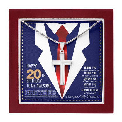 JGF Jewelry Gifts for Family Happy 20th Birthday Card Gifts For Brother From Sister Present for 20 Year Old Brother