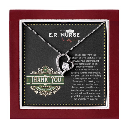 JGF Jewelry Gifts for Family ER RN Nurse Heart Necklace Gifts