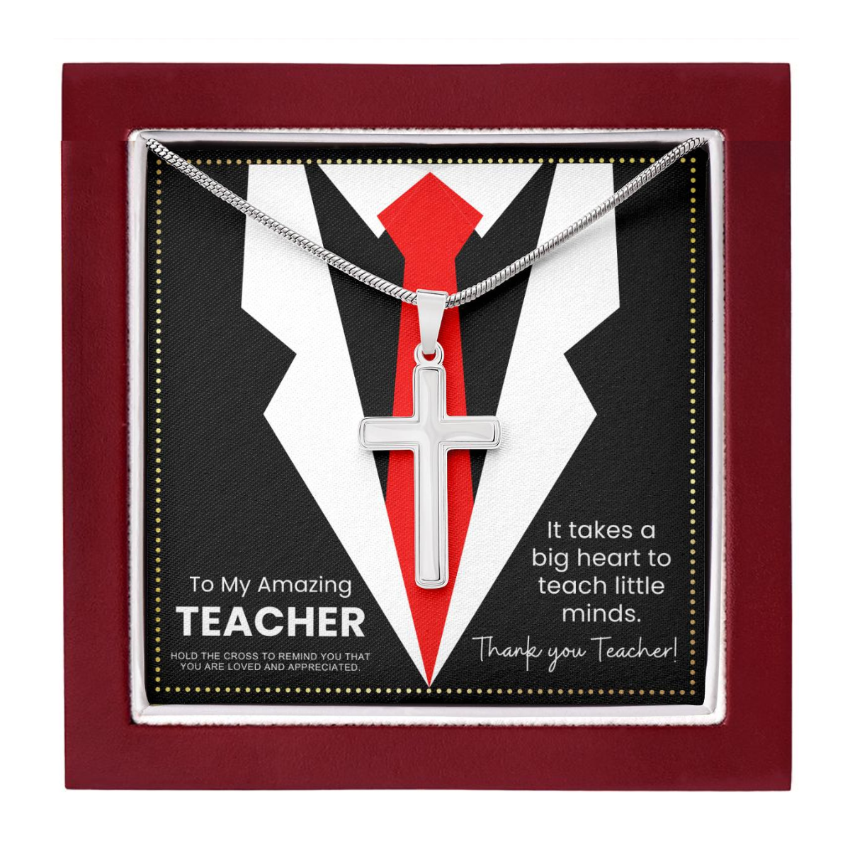 JGF Jewelry Gifts for Family Back To School Cross Necklace Gifts For Teachers From Principal