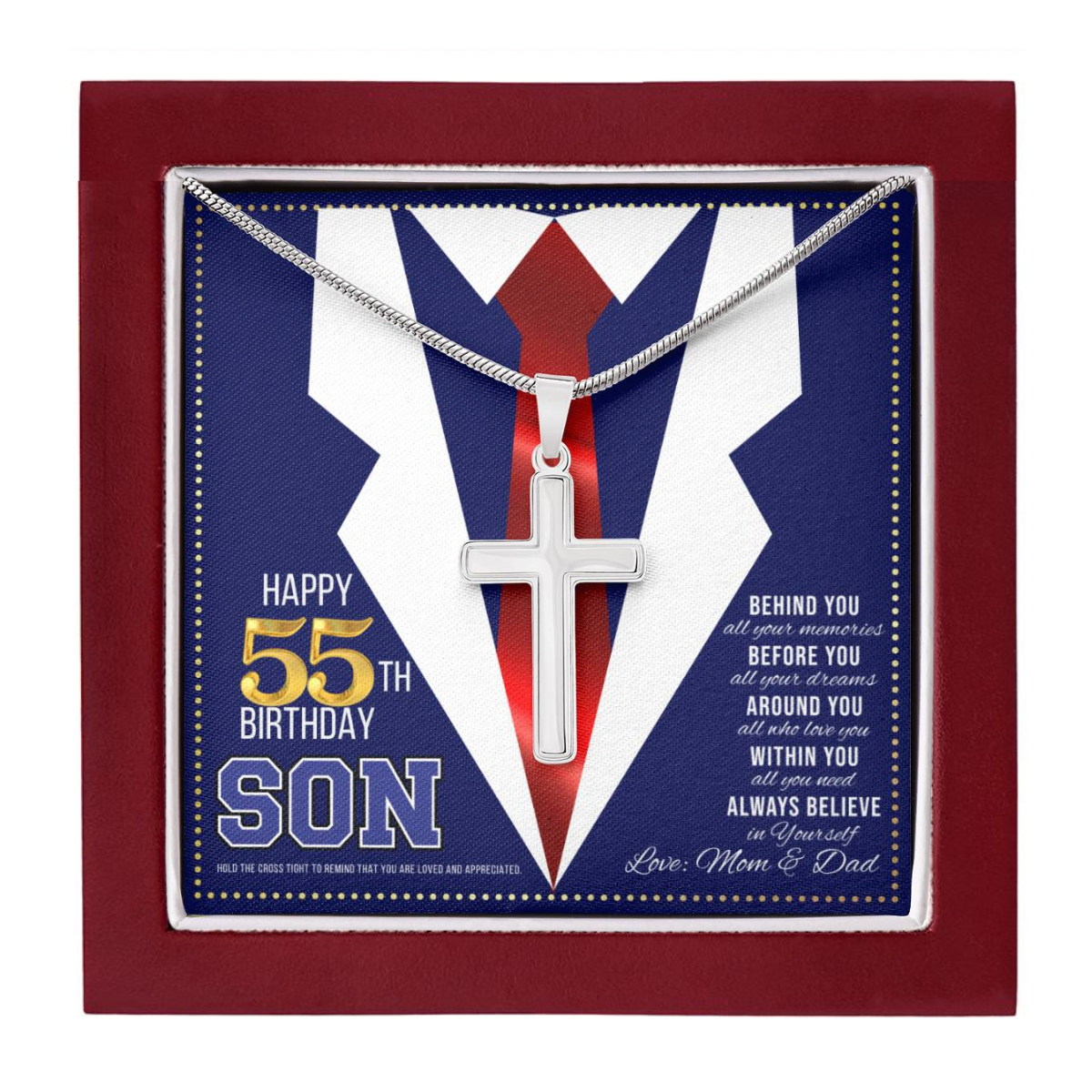 JGF Jewelry Gifts for Family Happy 55th Birthday Card For Son 55 Year Old Birthday Gifts For Men 1968