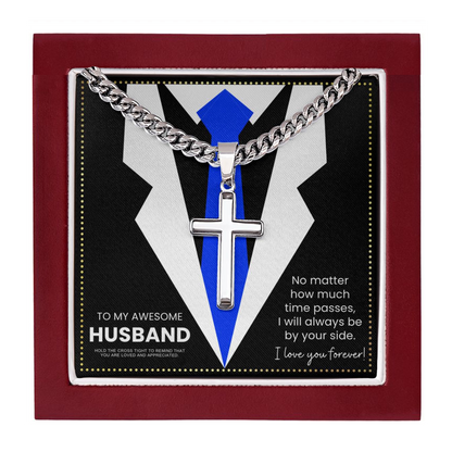 JGF Jewelry Gifts for Family To My Future Husband Sterling Silver Cross Necklace For Men With Pendant