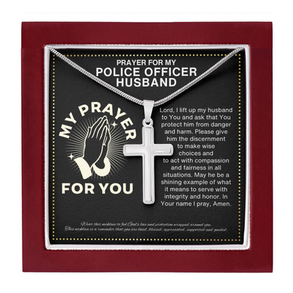 JGF Jewelry Gifts for Family Anniversary Cross Necklace Gifts For Him Police Officer