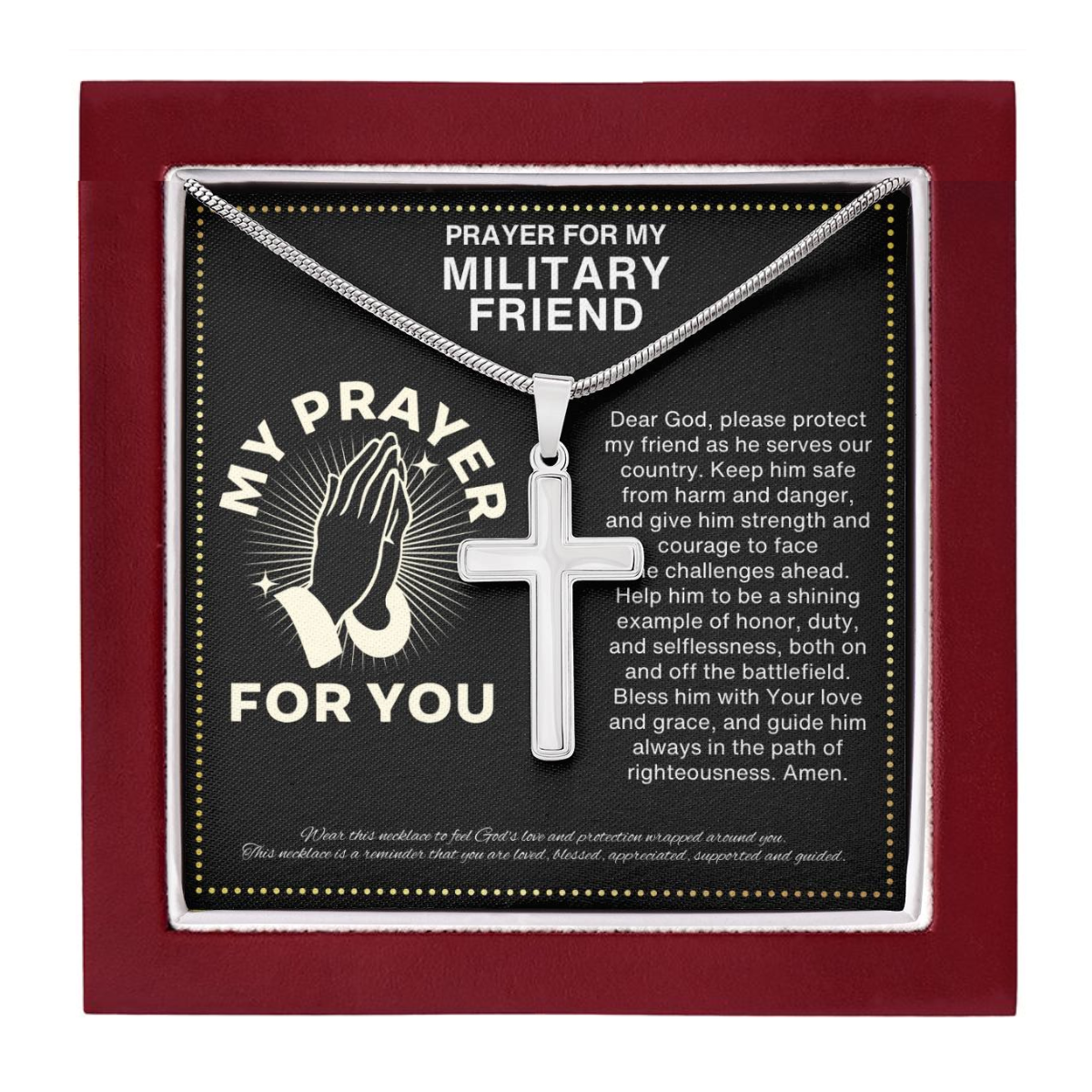 JGF Jewelry Gifts for Family Military Gifts For Men Army Deployed Cross Necklace