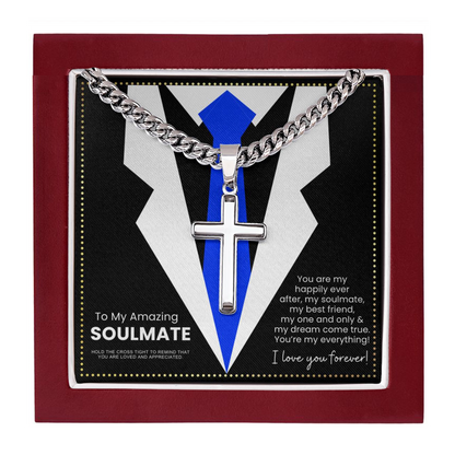 JGF Jewelry Gifts for Family To My Soulmate Necklace For Men