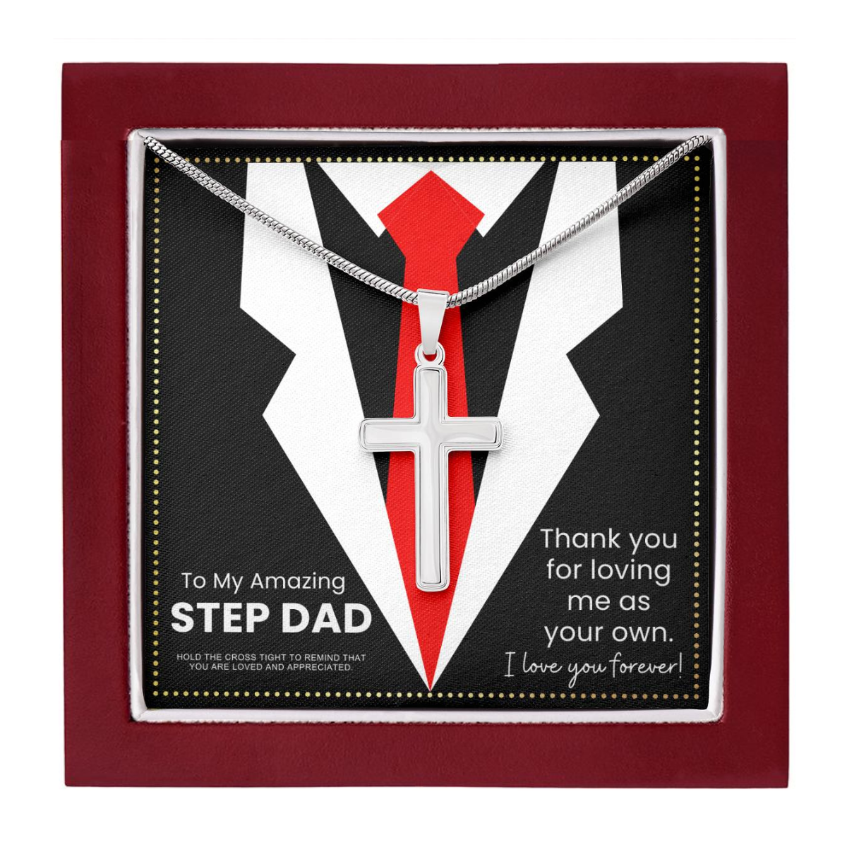 JGF Jewelry Gifts for Family Step Dad Gifts From Step Daughter Long Distance