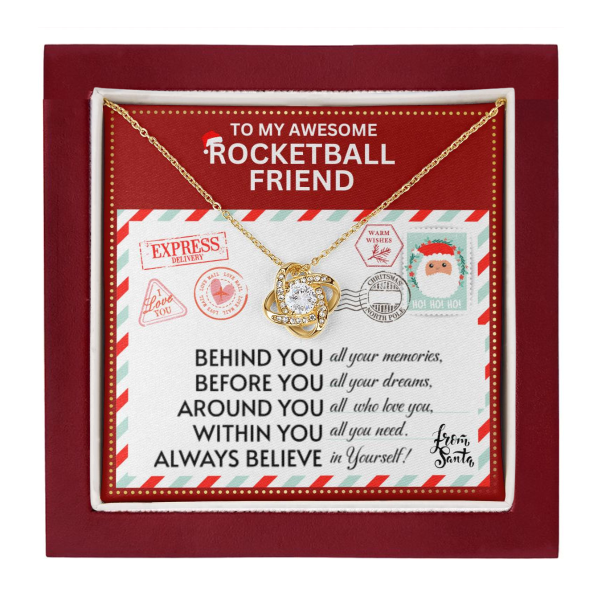 JGF Jewelry Gifts for Family Necklace Gift For Rocketball Female Bestie BFF Friend