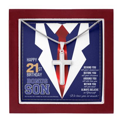 JGF Jewelry Gifts for Family Happy 21st Birthday Card Bonus Son Present For My 21 Year Old Boy