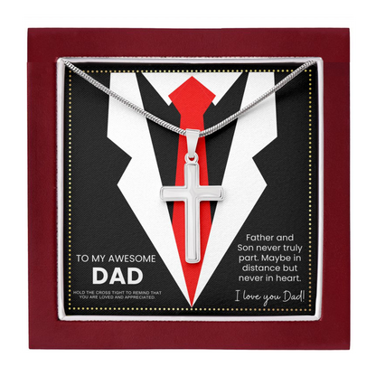 JGF Jewelry Gifts for Family Cross Necklace Silver Men Over 50 Who Have Everything 50th Birthday For Dad From Son