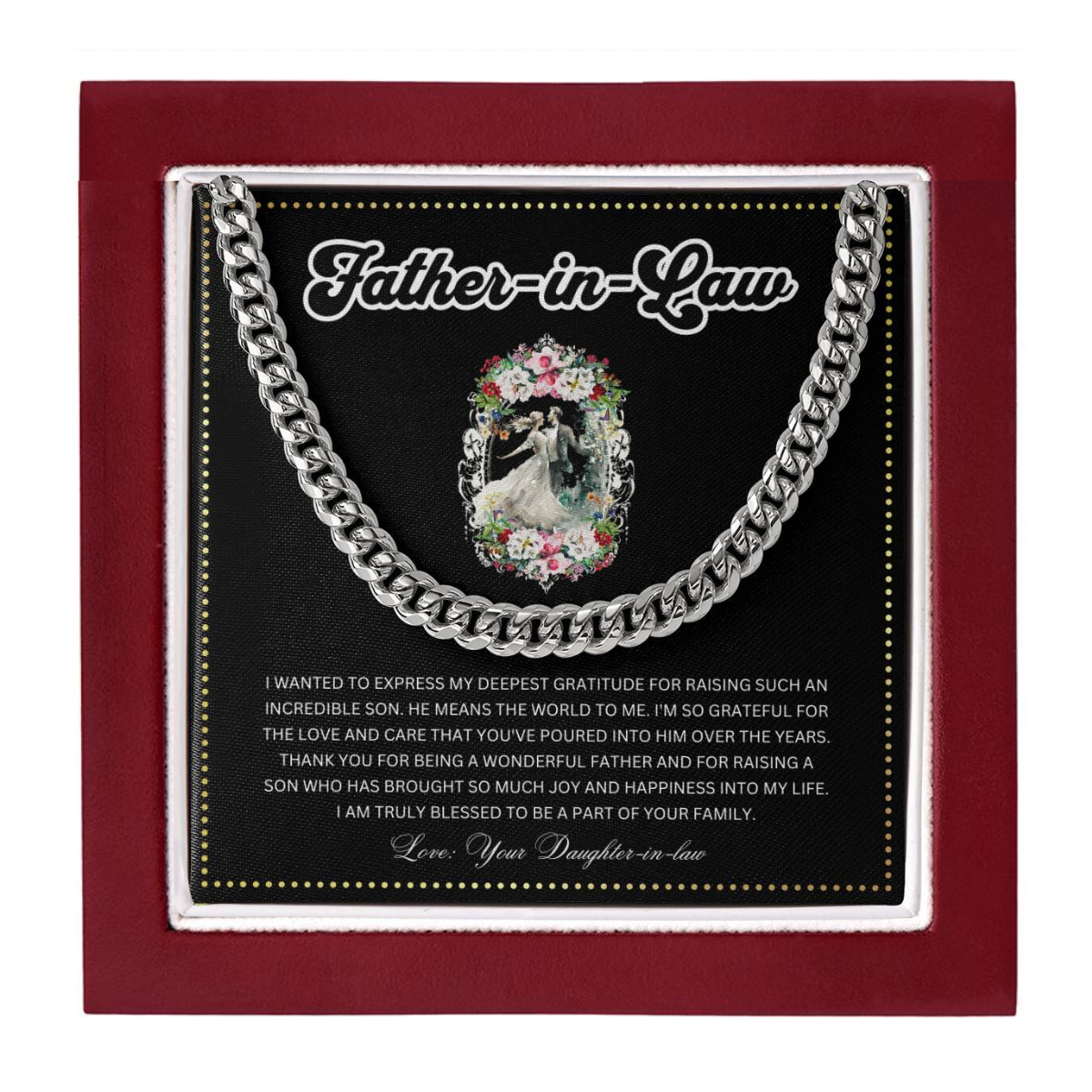 JGF Jewelry Gifts for Family | Father In Law Wedding Day Gift From Bride