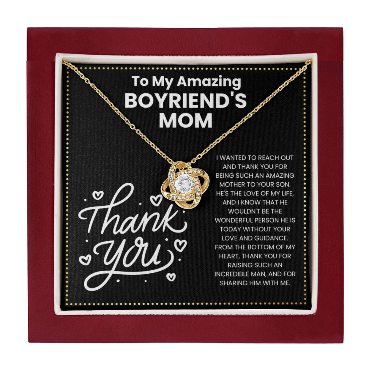 JGF Jewelry Gifts for Family Thank You Gifts For My Boyfriend's Mom