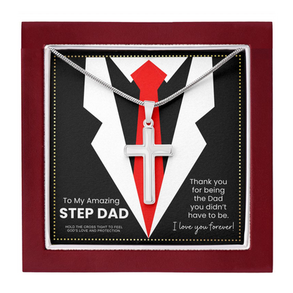 JGF Jewelry Gifts for Family Christian Cross Necklace For Step Dad