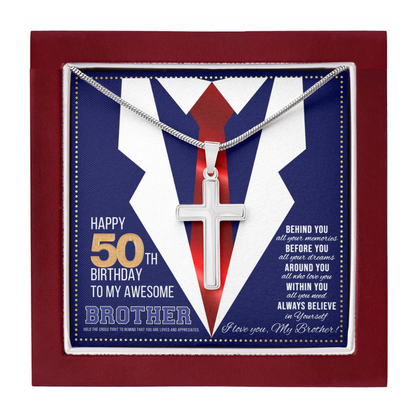 JGF Jewelry Gifts for Family Happy 50th Birthday Card Gifts For Brother From Sister Present for 50 Year Old Brother