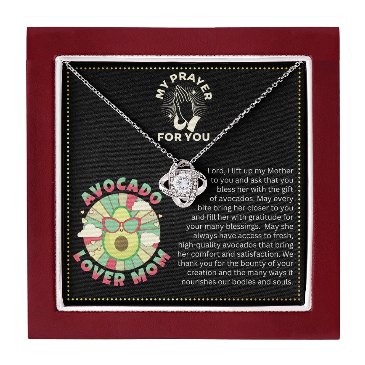 JGF Jewelry Gifts for Family | Avocado Lover Gifts Prayer for Mom