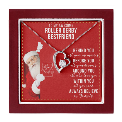 JGF Jewelry Gifts for Family To My BFF Heart Necklace Gift For Roller Derby Adult Female Friend