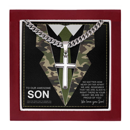 JGF Jewelry Gifts for Family To Our Son Necklace From Mom And Dad Army National Guard