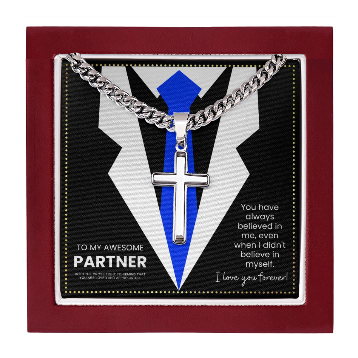 JGF Jewelry Gifts for Family Cross Necklace Partner Gifts For Him