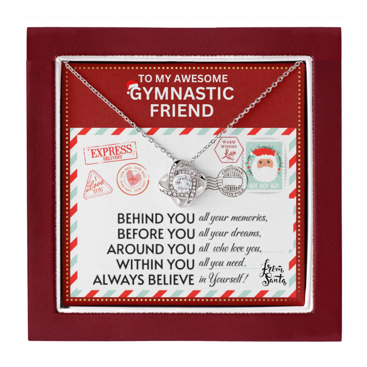 JGF Jewelry Gifts for Family Necklace Gift For Gymnastic Female Bestie BFF Friend Long Distance