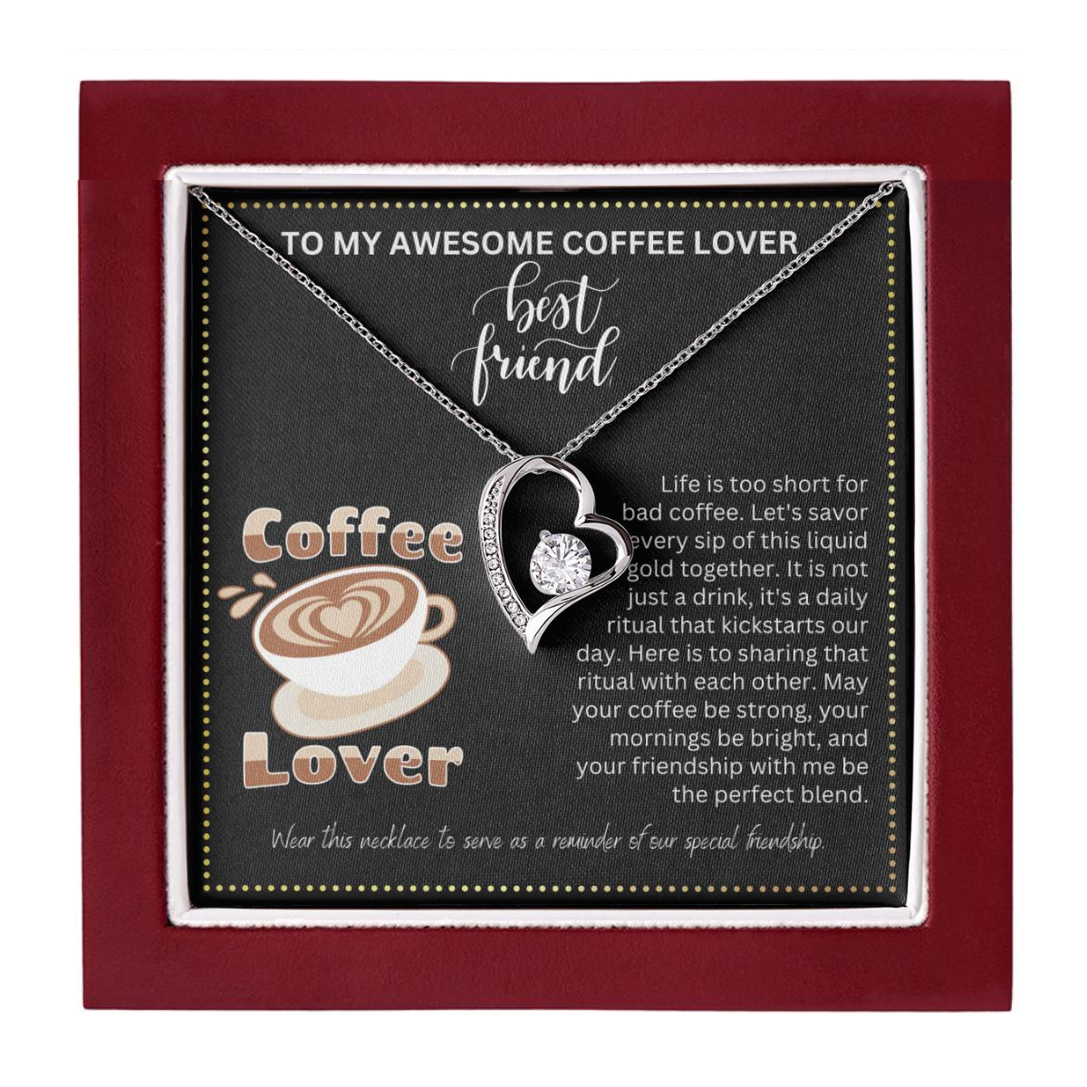 JGF Jewelry Gifts for Family No Coffee No Workee for BFF Bestie Friend