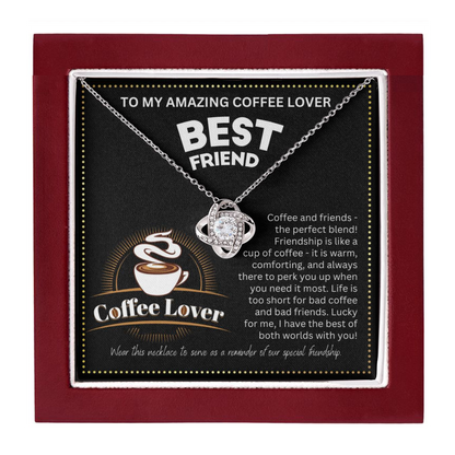 JGF Jewelry Gifts for Family No Coffee No Workee Bestie BFF Amazing Friendship Heart Necklace