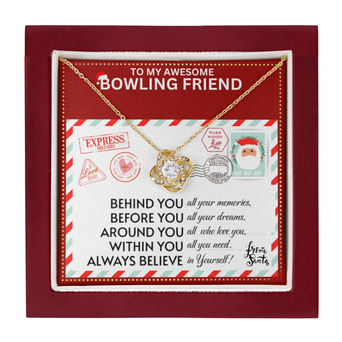 JGF Jewelry Gifts for Family Necklace Gift For Bowling Adult Female Bestie BFF Friend