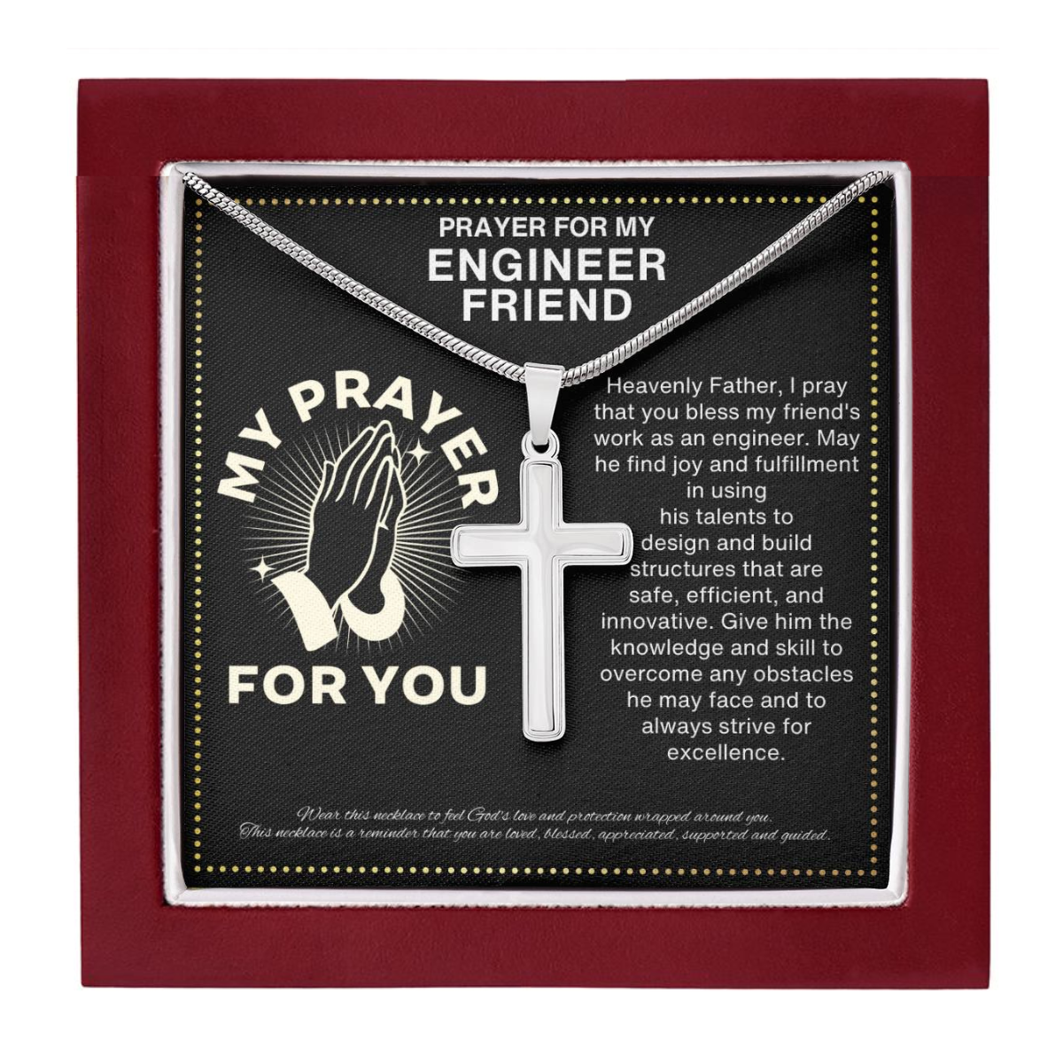 JGF Jewelry Gifts for Family Chemical Engineer Gifts For Men Cross Necklace