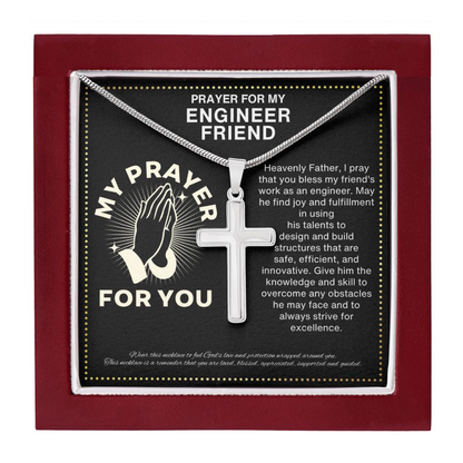 JGF Jewelry Gifts for Family Chemical Engineer Gifts For Men Cross Necklace