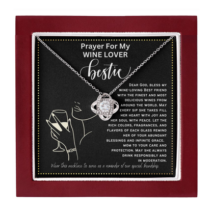 JGF Jewelry Gifts for Family Prayer For My Wine Lover Bestie BFF Friend For Her Birthday Heart Necklace