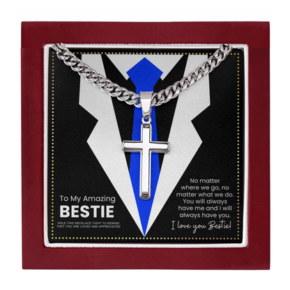 JGF Jewelry Gifts for Family Work Bestie Birthday Gifts for Men Cross Sterling Silver Necklace With Pendant