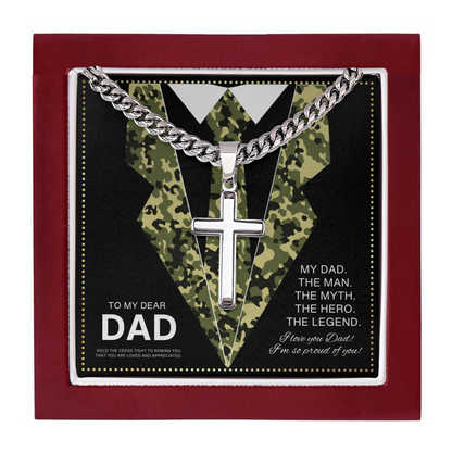 JGF Jewelry Gifts for Family Stainless Steel Mariner Link Chain Necklace Roman Catholic Crucifix Necklace For Men