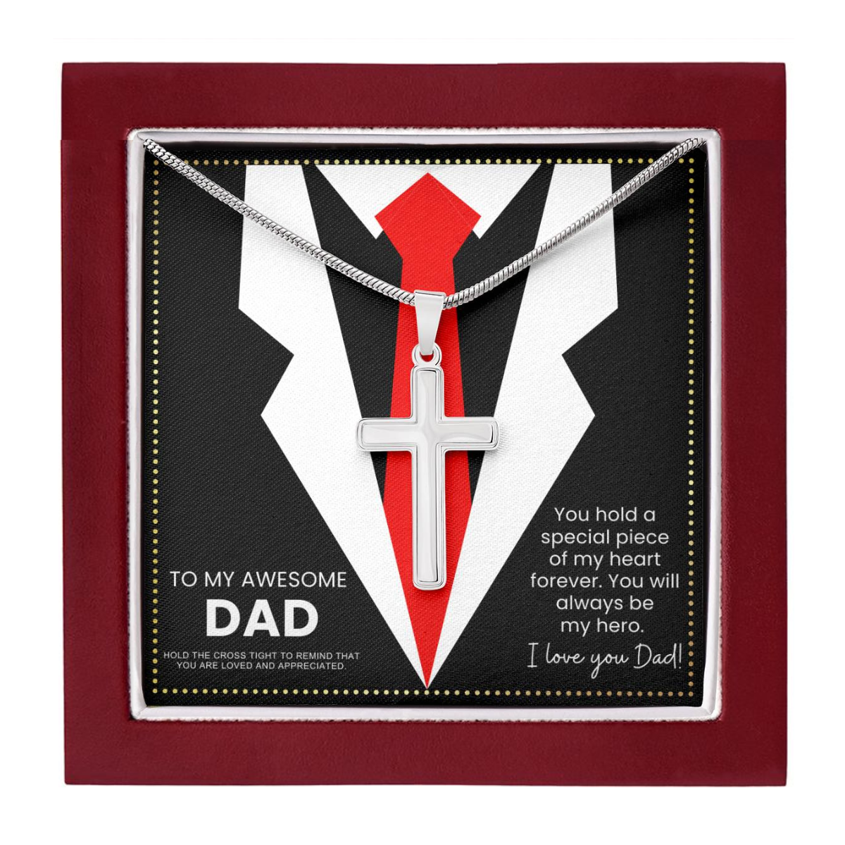 JGF Jewelry Gifts for Family Cross Necklace Silver Birthday Gifts For Men Who Want Nothing Dad Who Has Everything