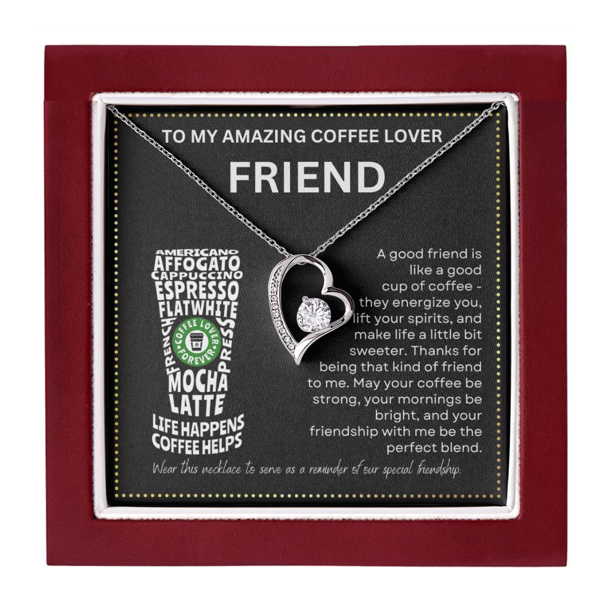 JGF Jewelry Gifts for Family Coffee Is My BFF Friend Bestie Lover for Women Friendship
