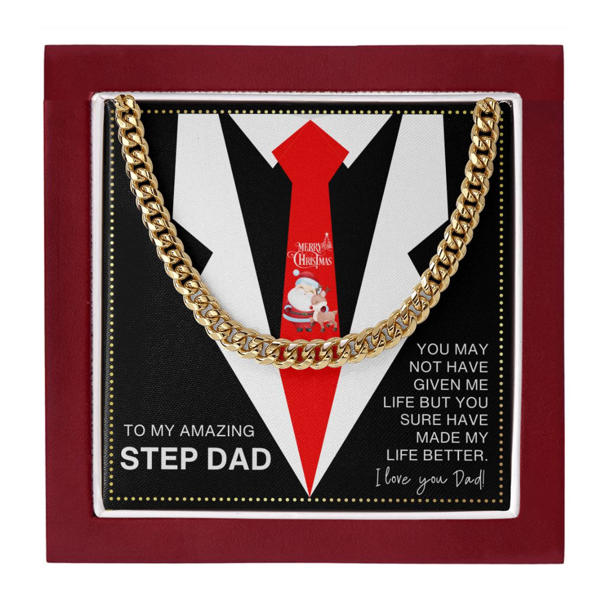 JGF Jewelry Gifts for Family Cuban Chain Necklace Things To Get Your Step Dad For Christmas