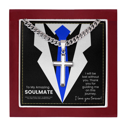 JGF Jewelry Gifts for Family To My Soulmate Necklace For Men Anniversary