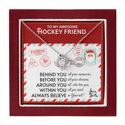 JGF Jewelry Gifts for Family Hockey Friend silver Necklace Gift