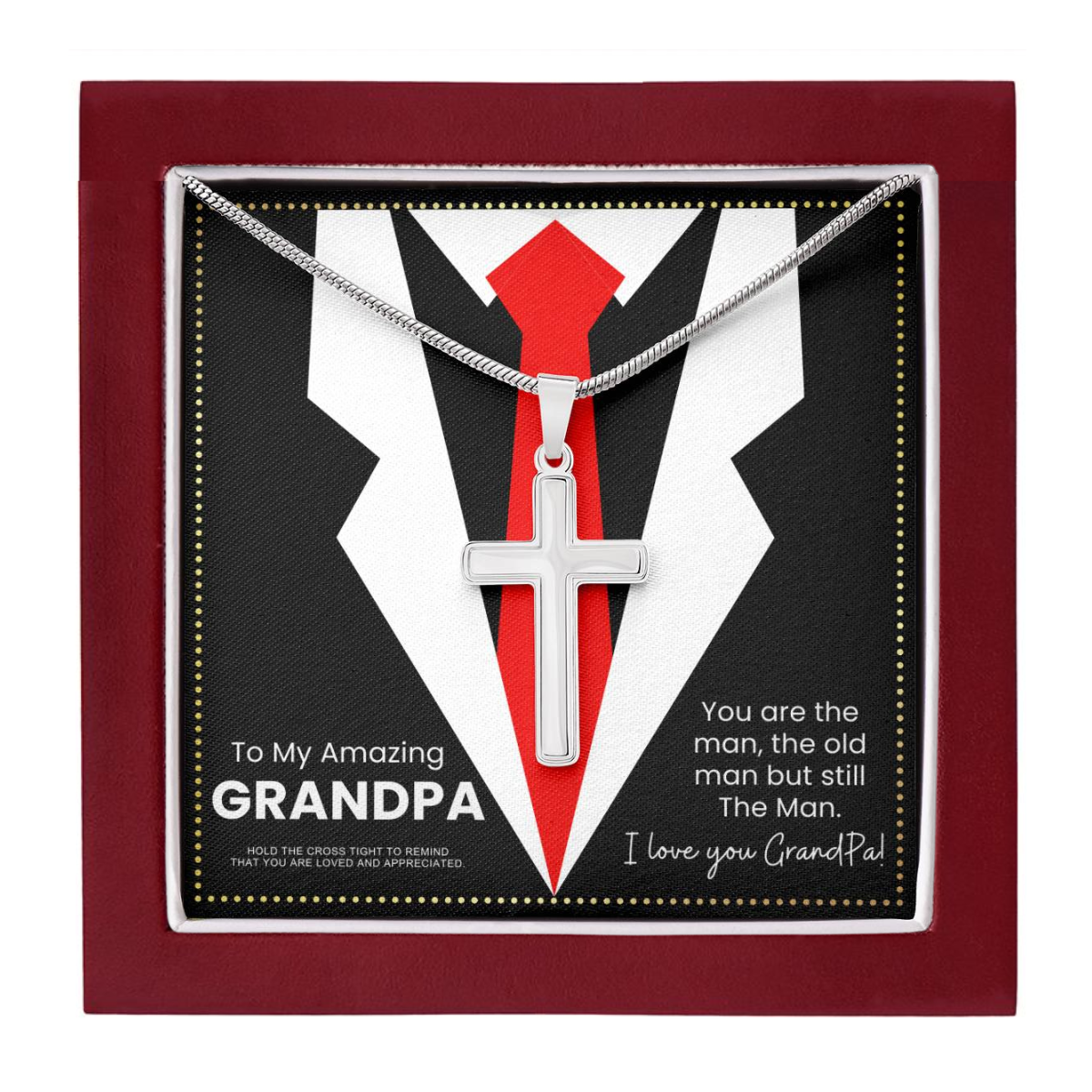 JGF Jewelry Gifts for Family Grandpa Gifts From Granddaughter Stainless Steel Necklace Clasp