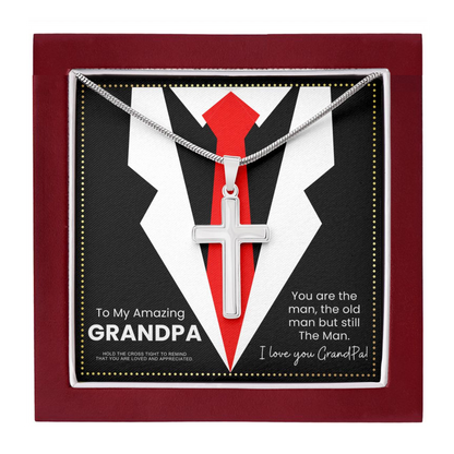 JGF Jewelry Gifts for Family Grandpa Gifts From Granddaughter Stainless Steel Necklace Clasp
