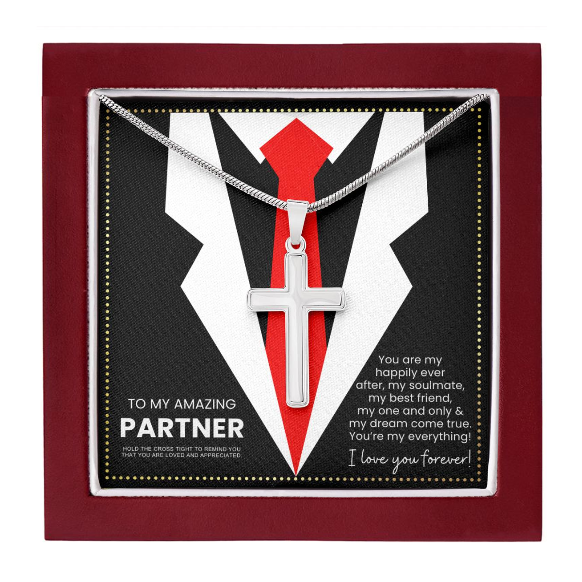 JGF Jewelry Gifts for Family To My Amazing Partner Cross Necklace