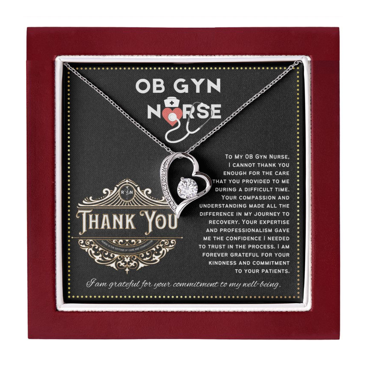 JGF Jewelry Gifts for Family Ob Gyn Thank You Gifts For Nurse Single Heart Necklace