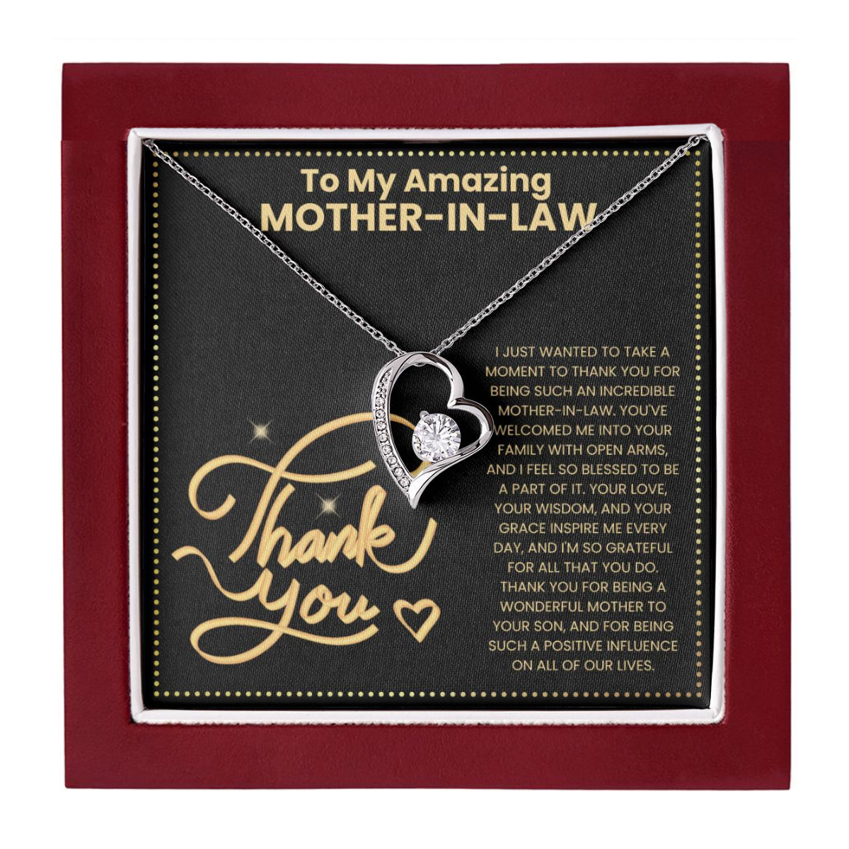 JGF Jewelry Gifts for Family Heart Necklace To My Amazing Mother In Law